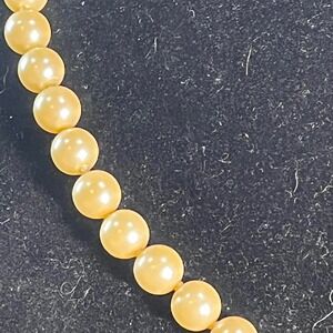 Vtg Avon Faux Pearl Hand Knotted Strand Necklace Gold Tone Clasp 18 Inch
